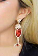 Load image into Gallery viewer, Champagne Dreams Earrings (Red)
